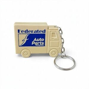 Vintage Federated Auto Parts Keychain Tape Measure 3ft Truck Key Ring Promo Ad